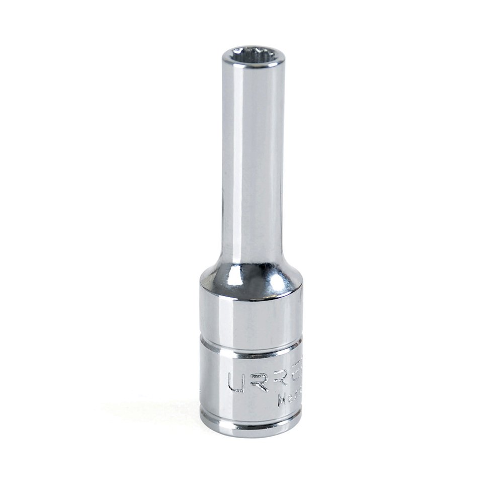 6 Pza Dado largo cuadro de 3/8", 12 puntas, en pulgadas, 7/16" Urrea