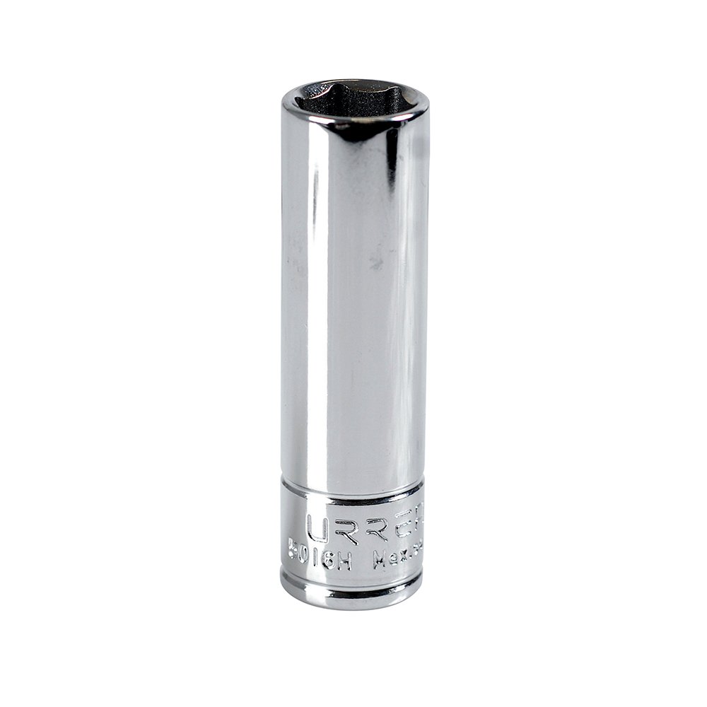 6 Pza Dado largo cuadro de 3/8", 6 puntas, en pulgadas, 1/2" Urrea
