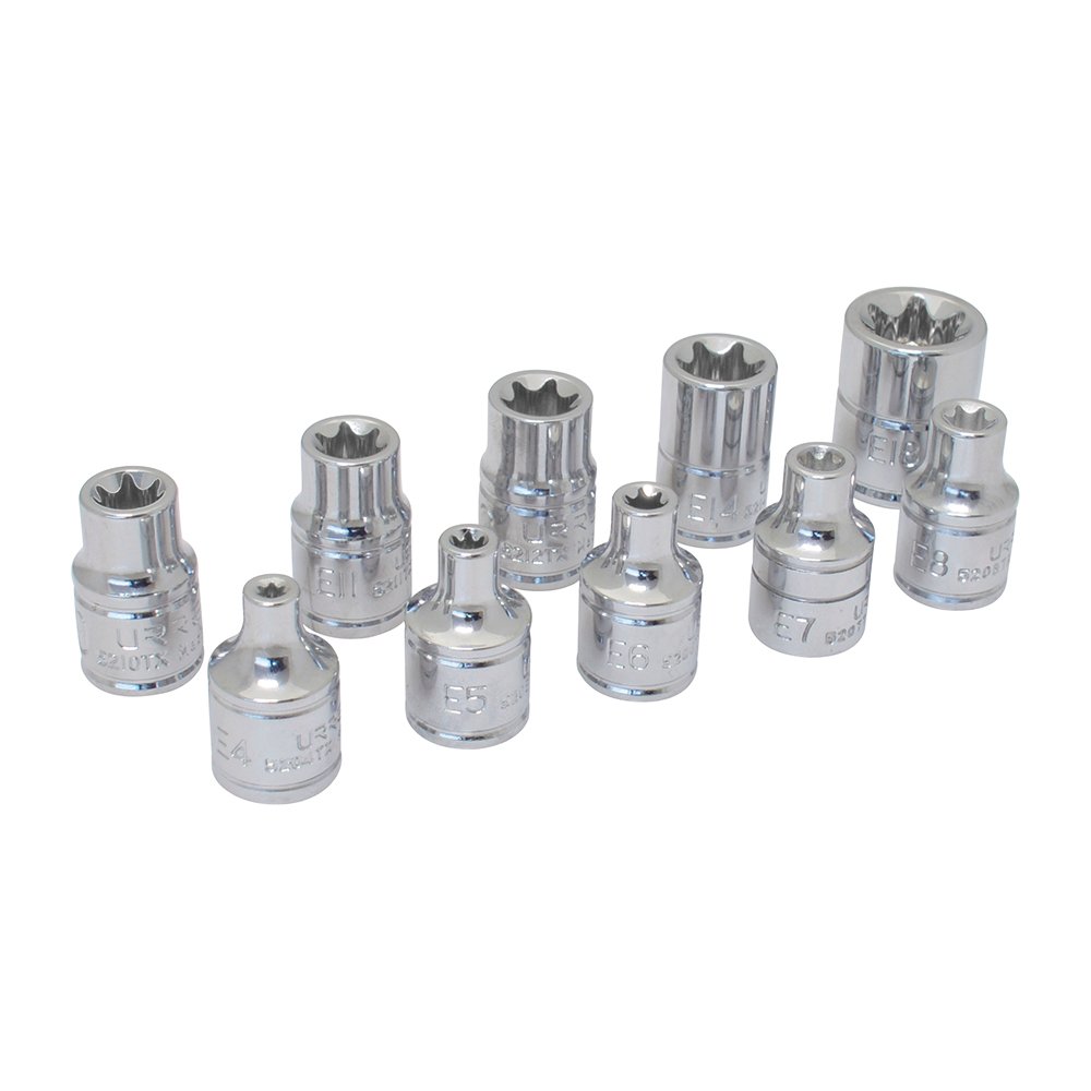 Juego de dados torx hembra cuadro de 3/8", 10 piezas Urrea