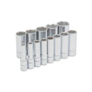 Juego de dados largos cuadro de 3/8", 6 puntas, en pulgadas, 13 piezas Urrea