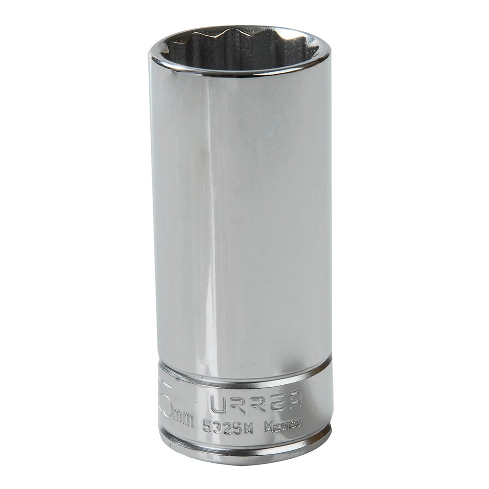 6 Pza Dado largo cuadro de 1/2", 12 puntas, métrico, 25 mm Urrea