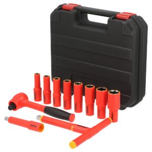Juego de dados y accesorios cuadro de 1/2" métricos para 1000 V, 11 piezas Urrea