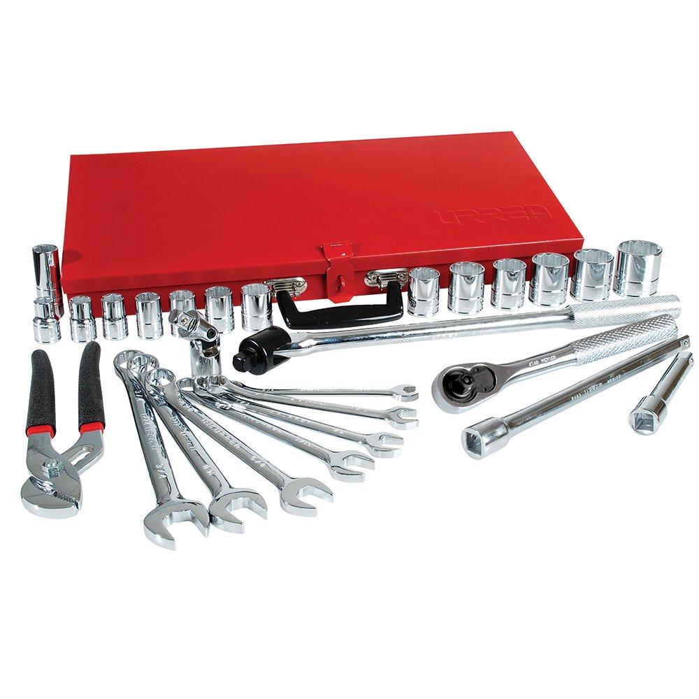 Juego de dados y accesorios cuadro de 1/2" en pulgadas, 28 piezas Urrea