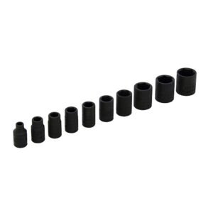 Juego de dados de impacto cuadro de 1/4", 6 puntas, en pulgadas, 10 piezas Urrea