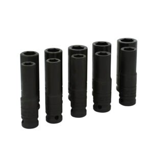Juego de dados largos de impacto cuadro de 1/2", 6 puntas, métricos, 10 piezas Urrea
