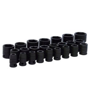 Juego de dados de impacto cuadro de 1/2", 6 puntas, métricos, 24 piezas Urrea