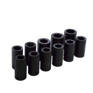 Juego de dados largos de impacto cuadro de 3/4", 6 puntas, métricos, 11 piezas Urrea
