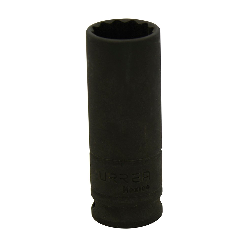 6 Pza Dado de impacto largo cuadro de 3/8", 12 puntas, en pulgadas, 1/2" Urrea