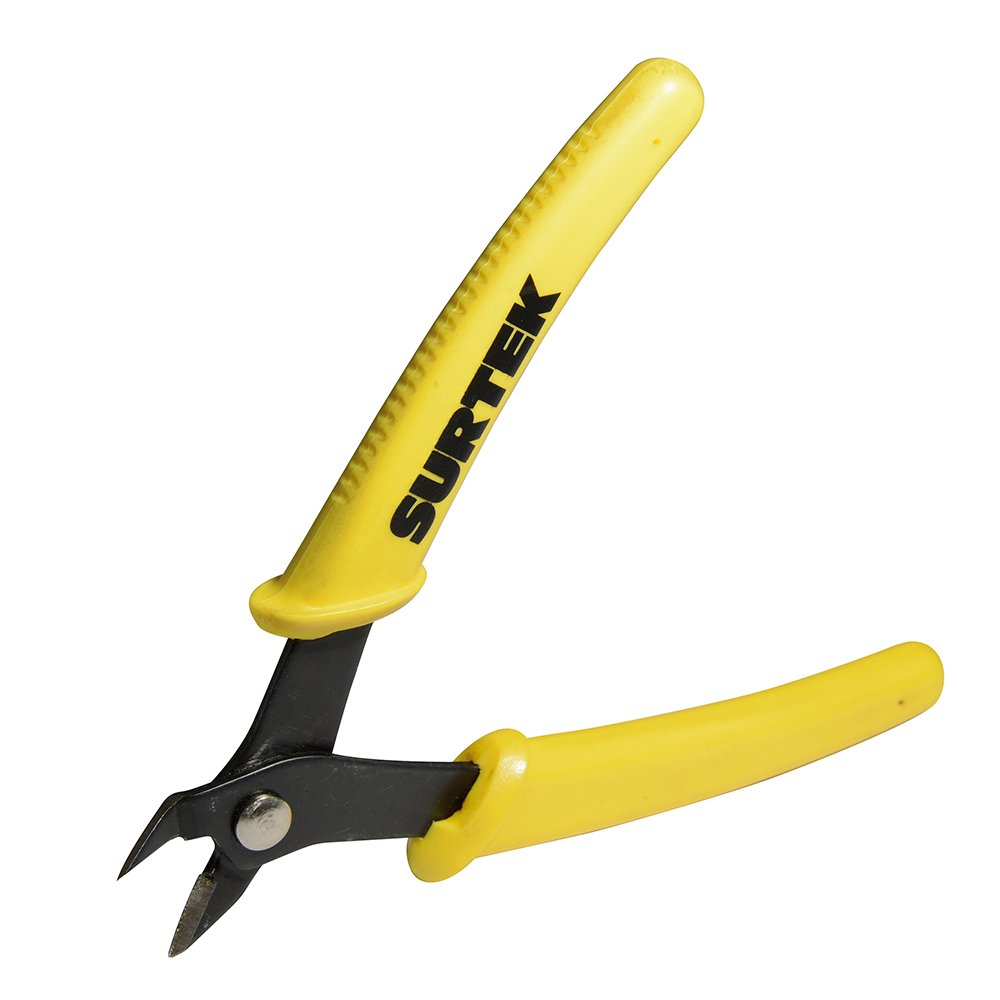 6 Pza Mini pinza para electrónica con mango bimaterial de 5" corte diagonal Surtek