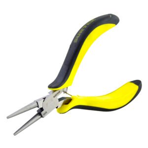 12 Pza Mini pinza para electrónica con mango bimaterial de 4-3/4" punta redonda Surtek