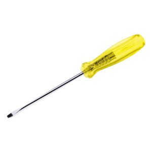 6 Pza Destornillador con mango ámbar, punta plana barra redonda 1/4" x 4" Urrea