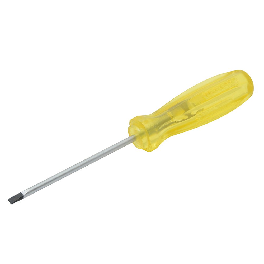 6 Pza Destornillador con mango ámbar, punta cabinet barra redonda 1/8" x 6" Urrea