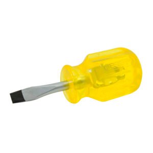6 Pza Destornillador con mango ámbar, punta plana tipo trompo barra redonda 1/4" x 1-1/2" Urrea