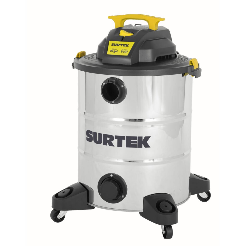 Aspiradora de acero inoxidable 16 galones, 5.5 HP Surtek