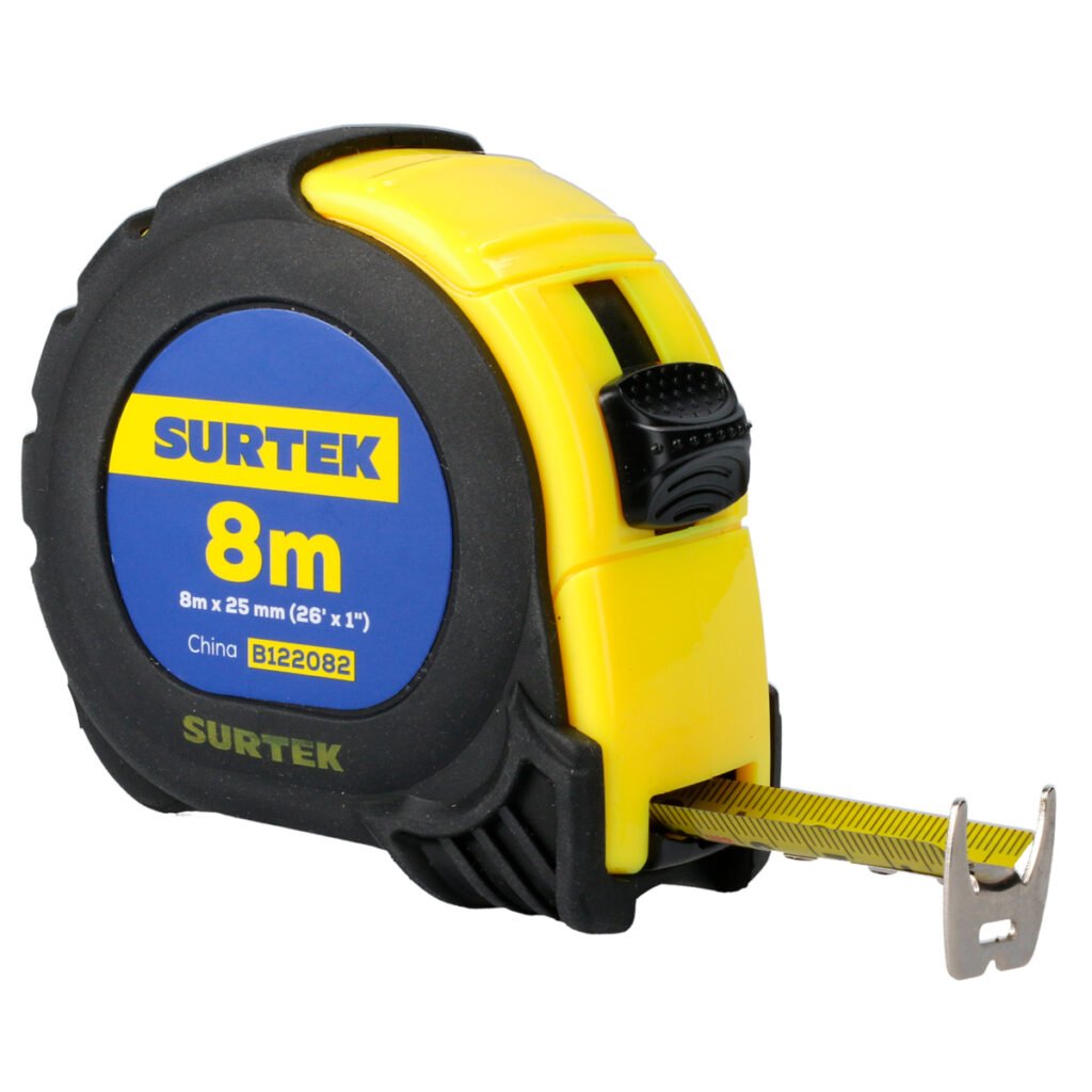 6 Pza Flexómetro con carcasa anti-impacto 8 m x 1" Surtek