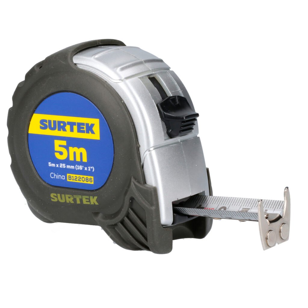 6 Pza Flexómetro con carcasa anti-impacto silver 5 m x 1" Surtek