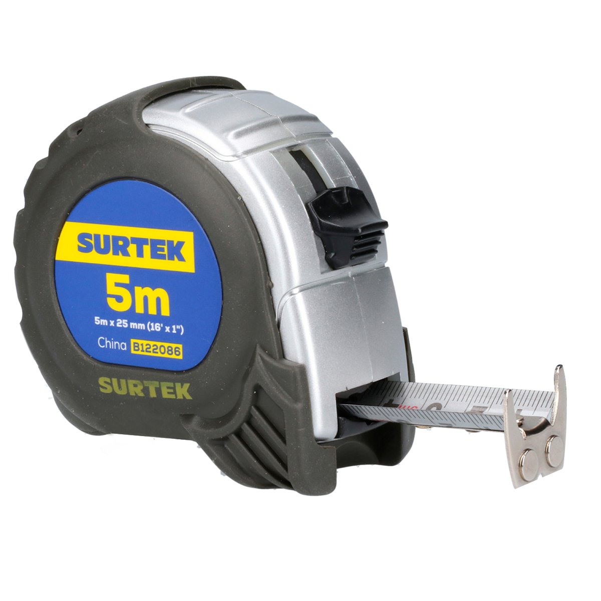 6 Pza Flexómetro con carcasa anti-impacto silver 5 m x 1" Surtek