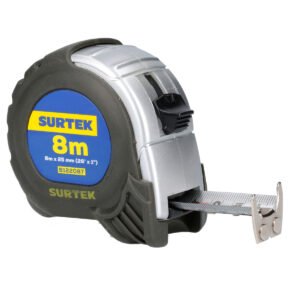 6 Pza Flexómetro con carcasa anti-impacto silver 8 m x 1" Surtek