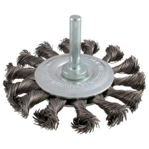 Carda circular trenzada alambre delgado 3" x 0.30 mm con zanco 1/4" Surtek