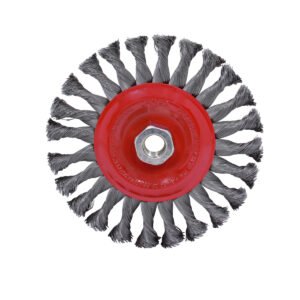 Carda circular trenzada alambre grueso 4" x 0.50 mm con rosca M14 Urrea