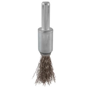 Carda copa ondulada alambre delgado de acero inoxidable 7/8" x 0.30 mm con zanco 1/4" Urrea