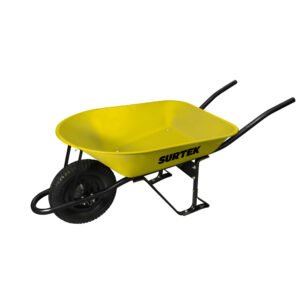 3 Pza Carretilla reforzada con bastidor metálico 4.5 Ft3 llanta neumática reforzada de 4 capas Surtek