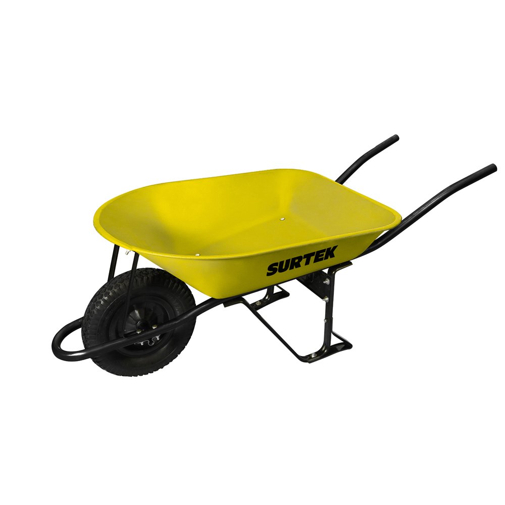 3 Pza Carretilla reforzada con bastidor metálico 4.5 Ft3 llanta imponchable de poliuretano Surtek