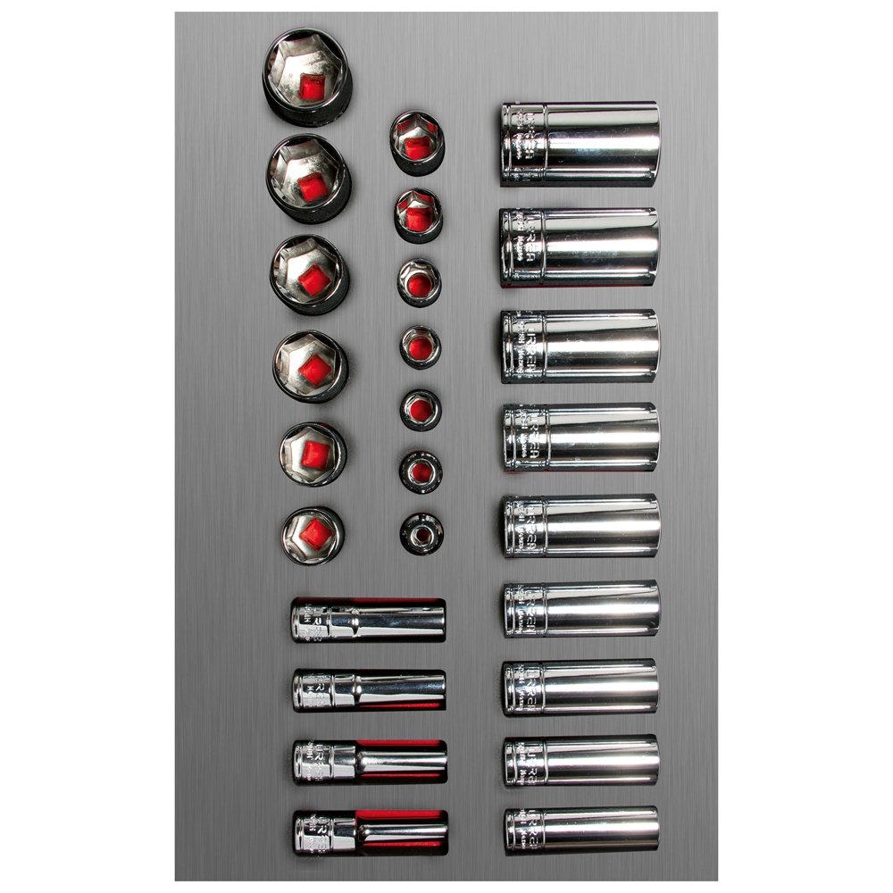 Juego de dados cortos y largos cuadro de 3/8" en pulgadas 26 piezas, CH106L-C Urrea