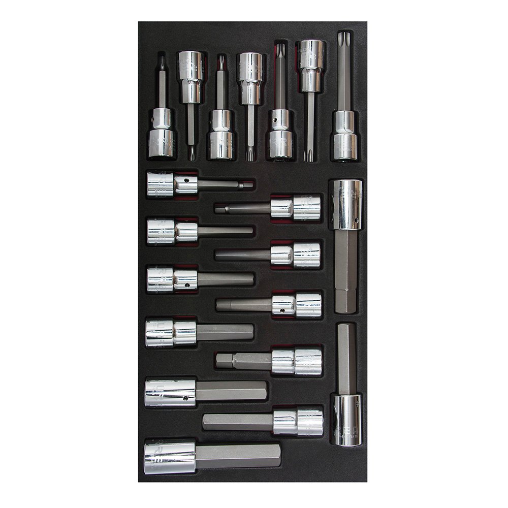 Juego de dados cuadro de 1/2" varias puntas 20 piezas, CH110-C Urrea