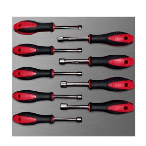 Juego de destornilladores mango bimaterial de caja métricos 9 piezas, CH210L-C Urrea
