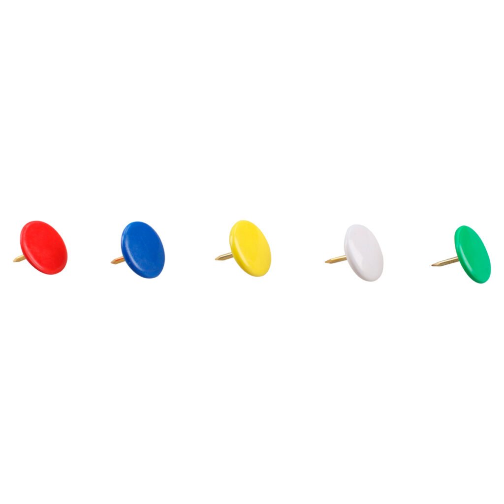 10 Pza Chinches con cabeza cubierta de PVC de colores, 100 piezas Foy