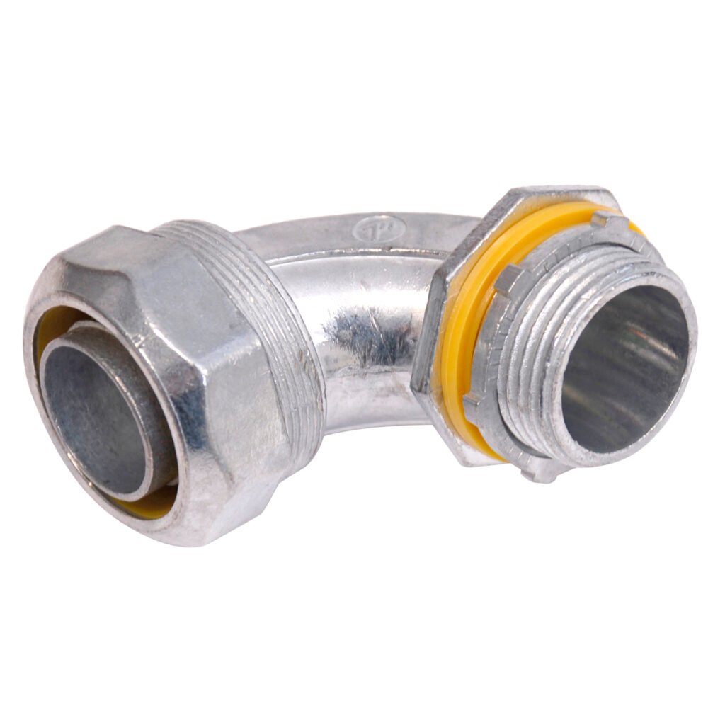 10 Pza Conector curvo para tubo liquid tight 1/2" Surtek