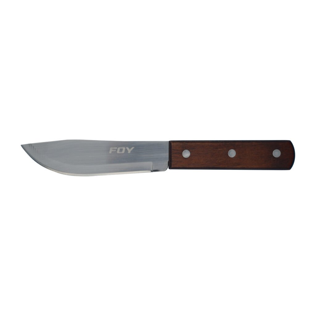 12 Pza Cuchillo cebollero de acero inoxidable con mango de madera de 5" Foy