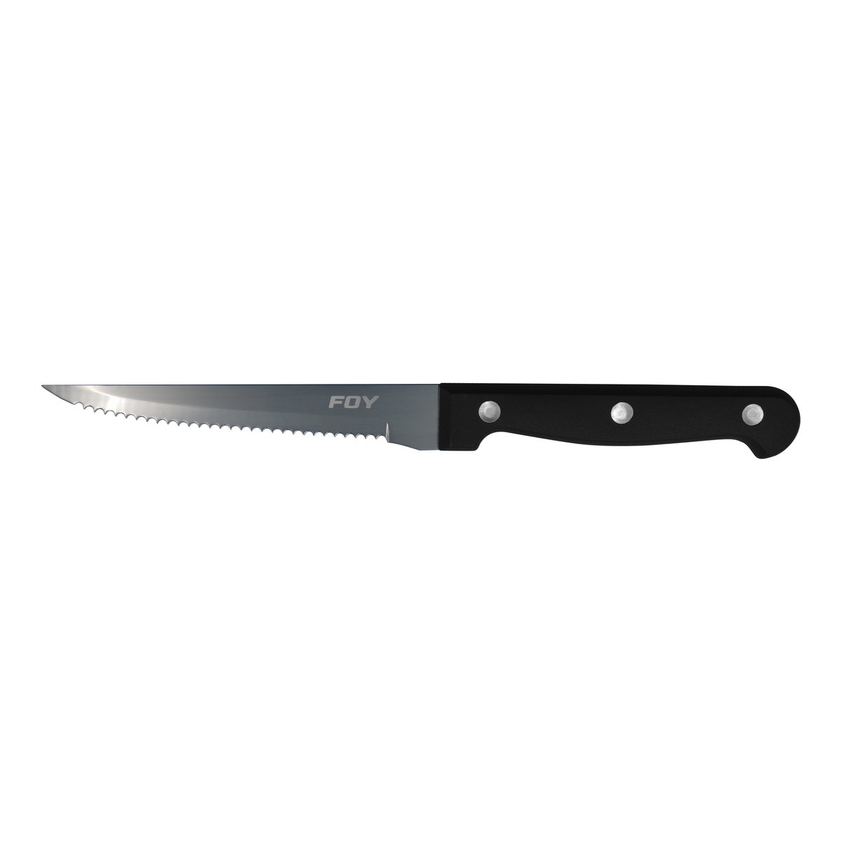 12 Pza Cuchillo de acero inoxidable para asado con mango de plástico de 5" Foy