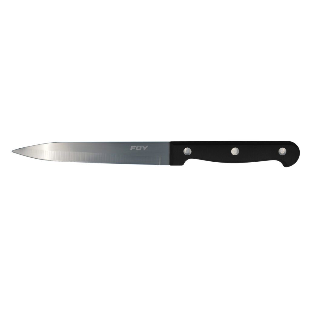 12 Pza Cuchillo liso de acero inoxidable para asado con mango de plástico de 5" Foy