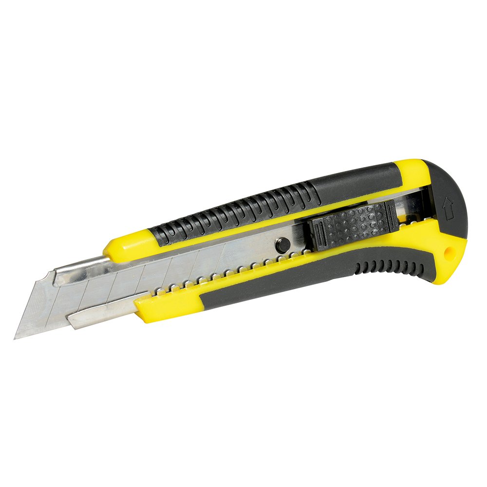 6 Pza Cutter con cuerpo de plástico bimaterial de 18 mm, cambio automático de navaja Surtek