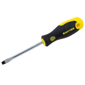 3 Pza Destornillador con mango bimaterial, punta plana barra redonda 5/16" x 8" Surtek