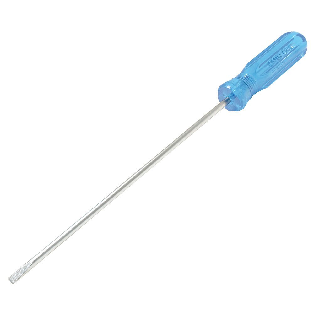 6 Pza Destornillador con mango azul, punta cabinet barra redonda 1/8" x 3" Surtek
