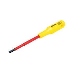 6 Pza Destornillador con mango amarillo dieléctrico, punta cabinet 1000 V de 5/32" x 4" Surtek