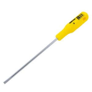 6 Pza Destornillador con mango amarillo, punta cabinet barra redonda 1/8" x 3" Surtek