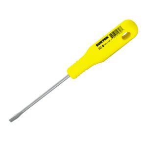 6 Pza Destornillador con mango amarillo, mini punta plana barra redonda 1/8" x 2-1/2" Surtek