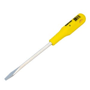 6 Pza Destornillador con mango amarillo, punta plana barra cuadrada 1/4" x 4" Surtek