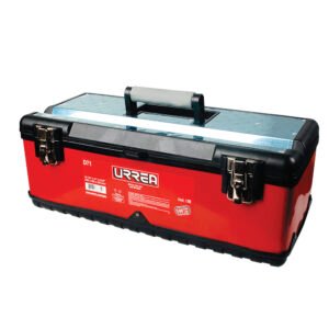 Caja portaherramientas metálica-plástica color rojo/negro 23" x 11" x 8" Urrea
