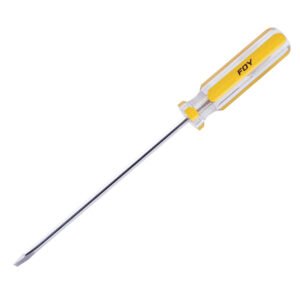 6 Pza Destornillador con mango de PVC, punta plana barra redonda 3/16" x 4" Foy