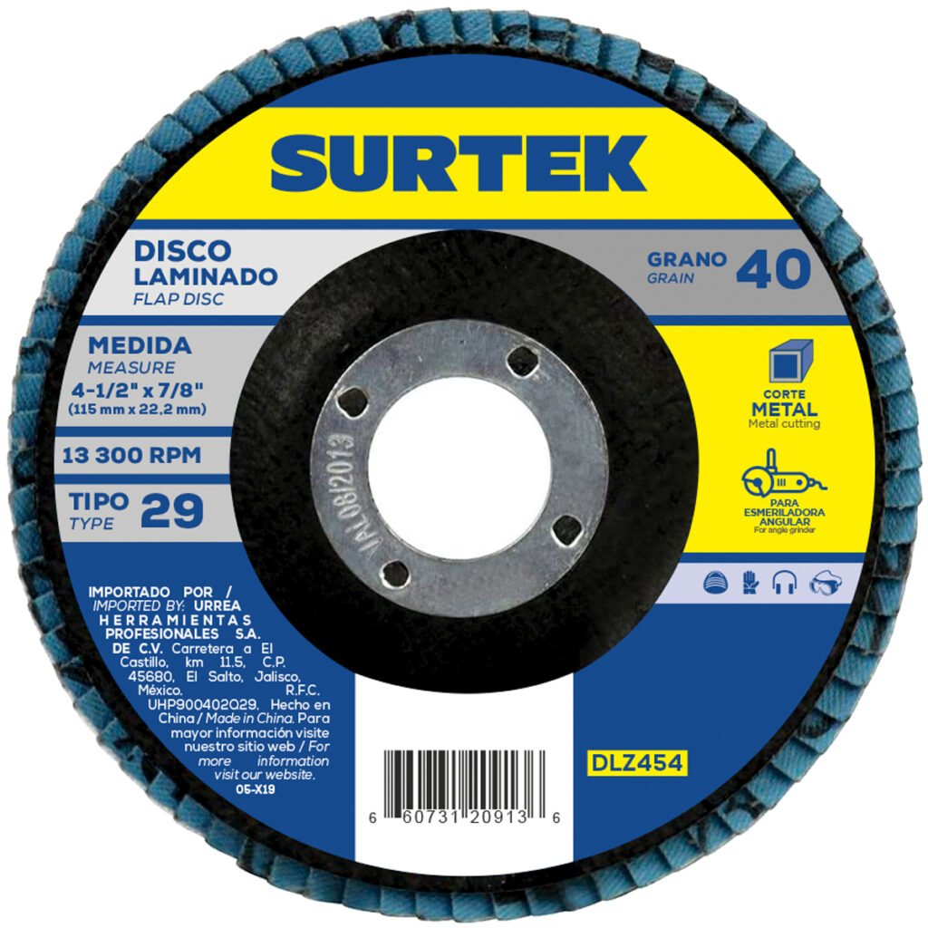 5 Pza Disco laminado tipo 29 grano 80, 4-1/2" Surtek