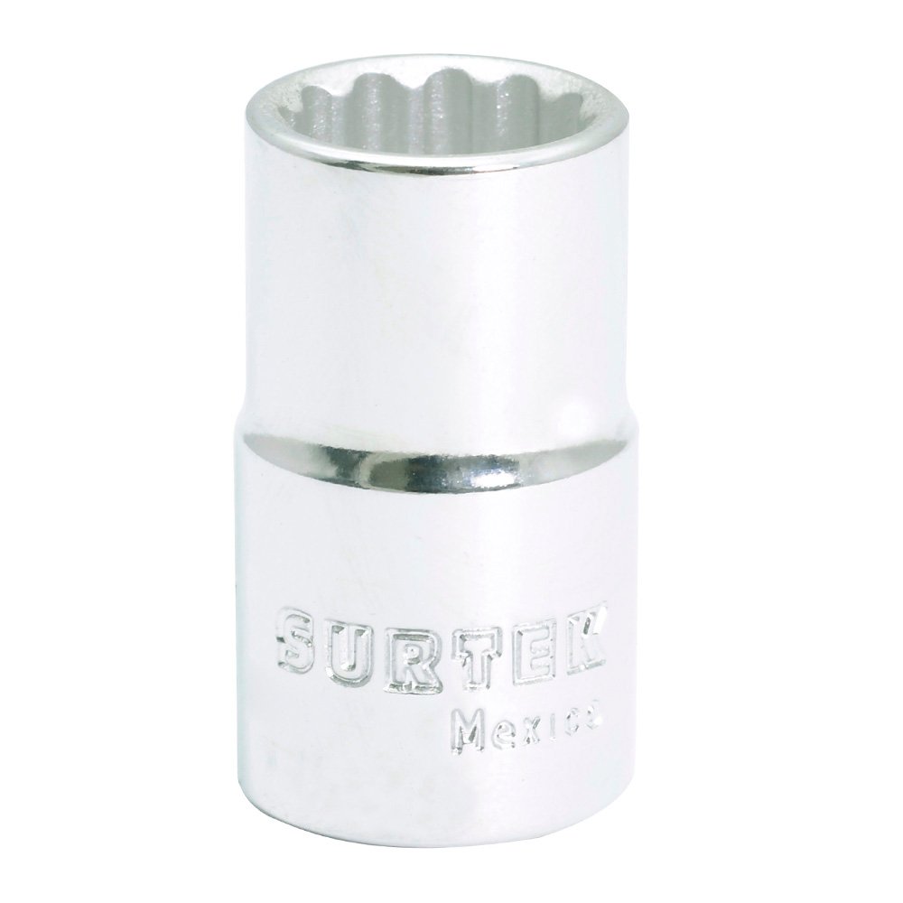 6 Pza Dado en pulgadas cuadro de 1/2", 12 puntas, 3/8" Surtek
