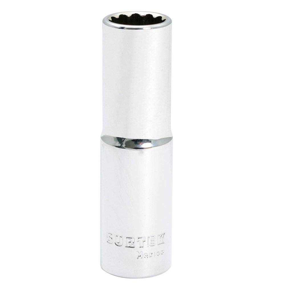 6 Pza Dado largo cuadro de 1/2", 12 puntas, en pulgadas, 5/8" Surtek
