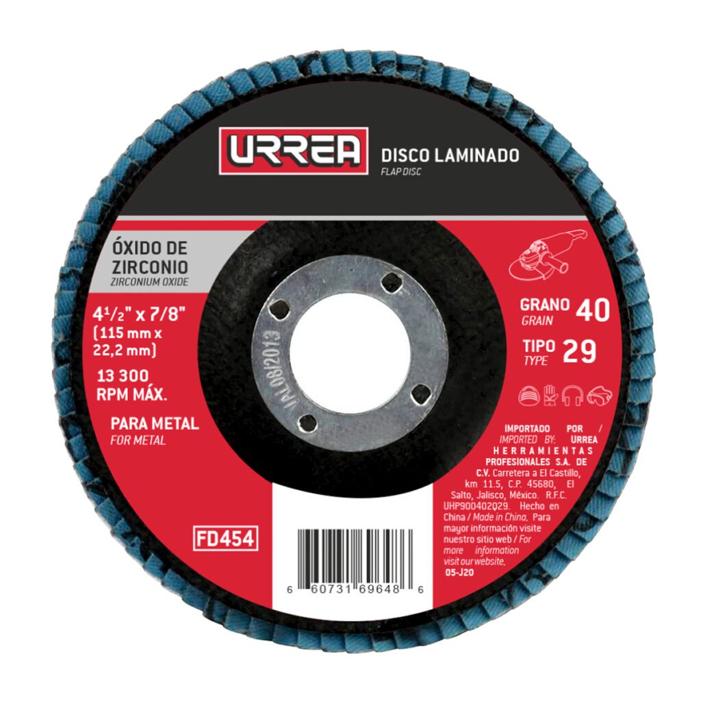 5 Pza Disco laminado tipo 29 grano 60, 4-1/2" Urrea