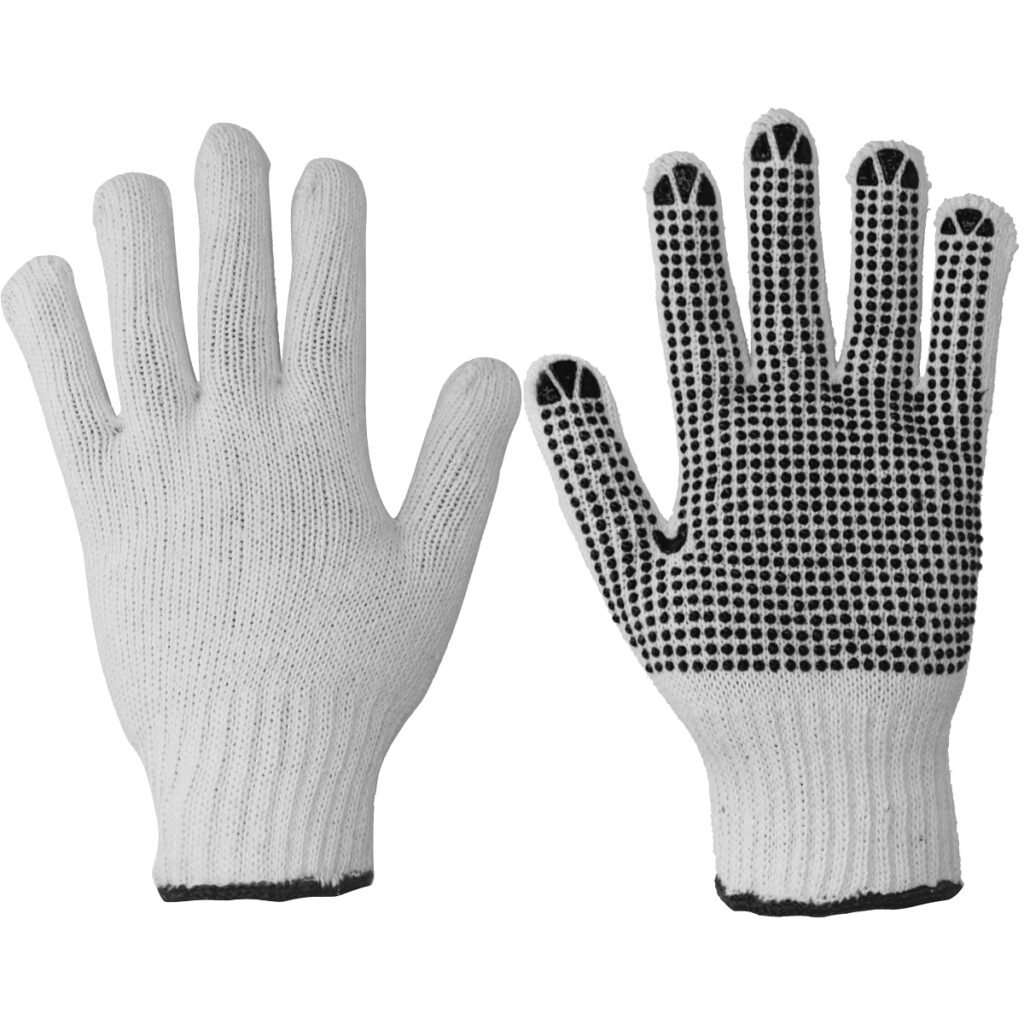 6 Pza Guantes de algodón con puntos de PVC G Foy