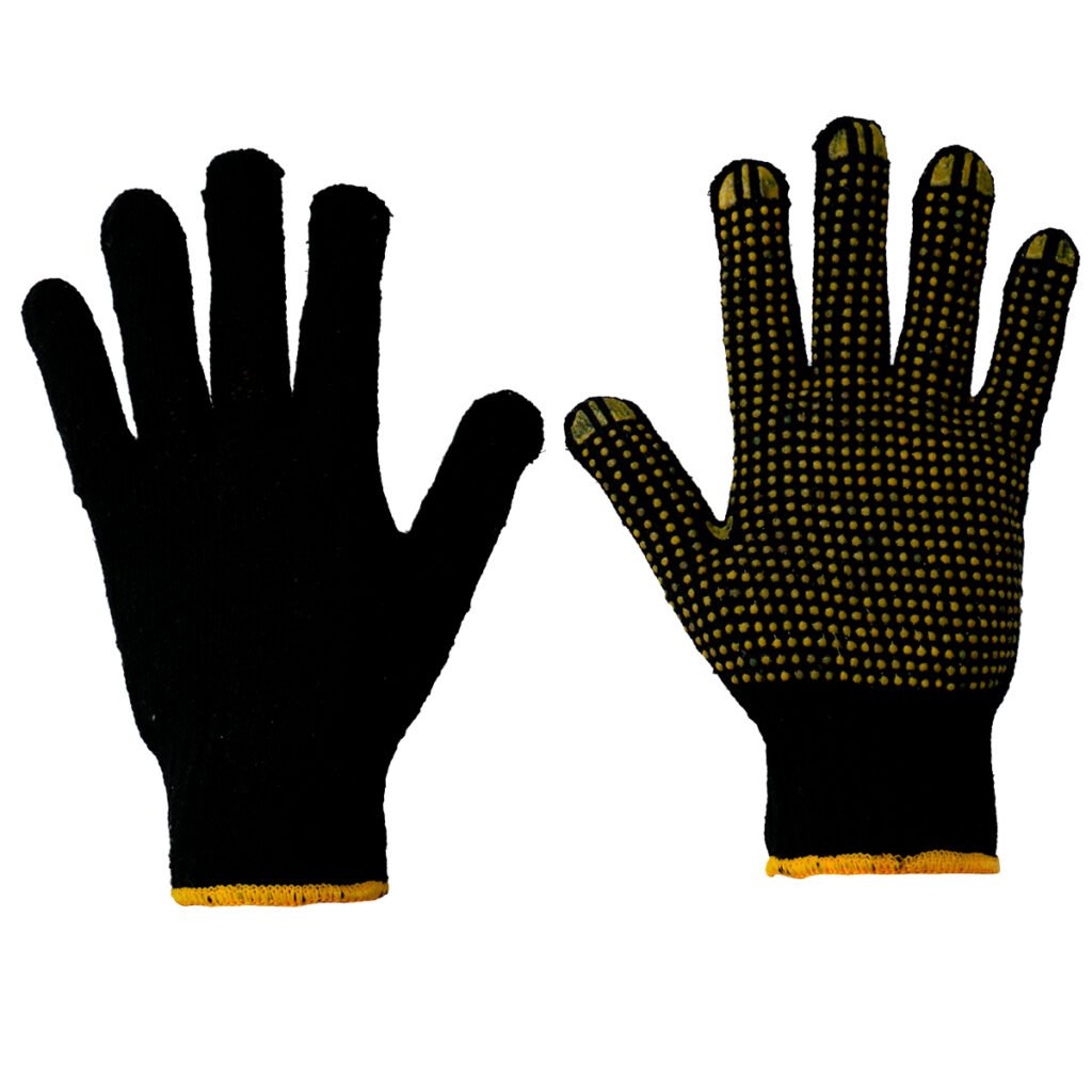 6 Pza Guantes de algodón con puntos de PVC M Surtek